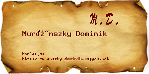 Muránszky Dominik névjegykártya